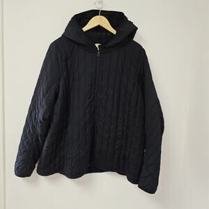 Duluth Jacket Size XXL Womens Black Quilted Detachable Hood Pockets Full Zip